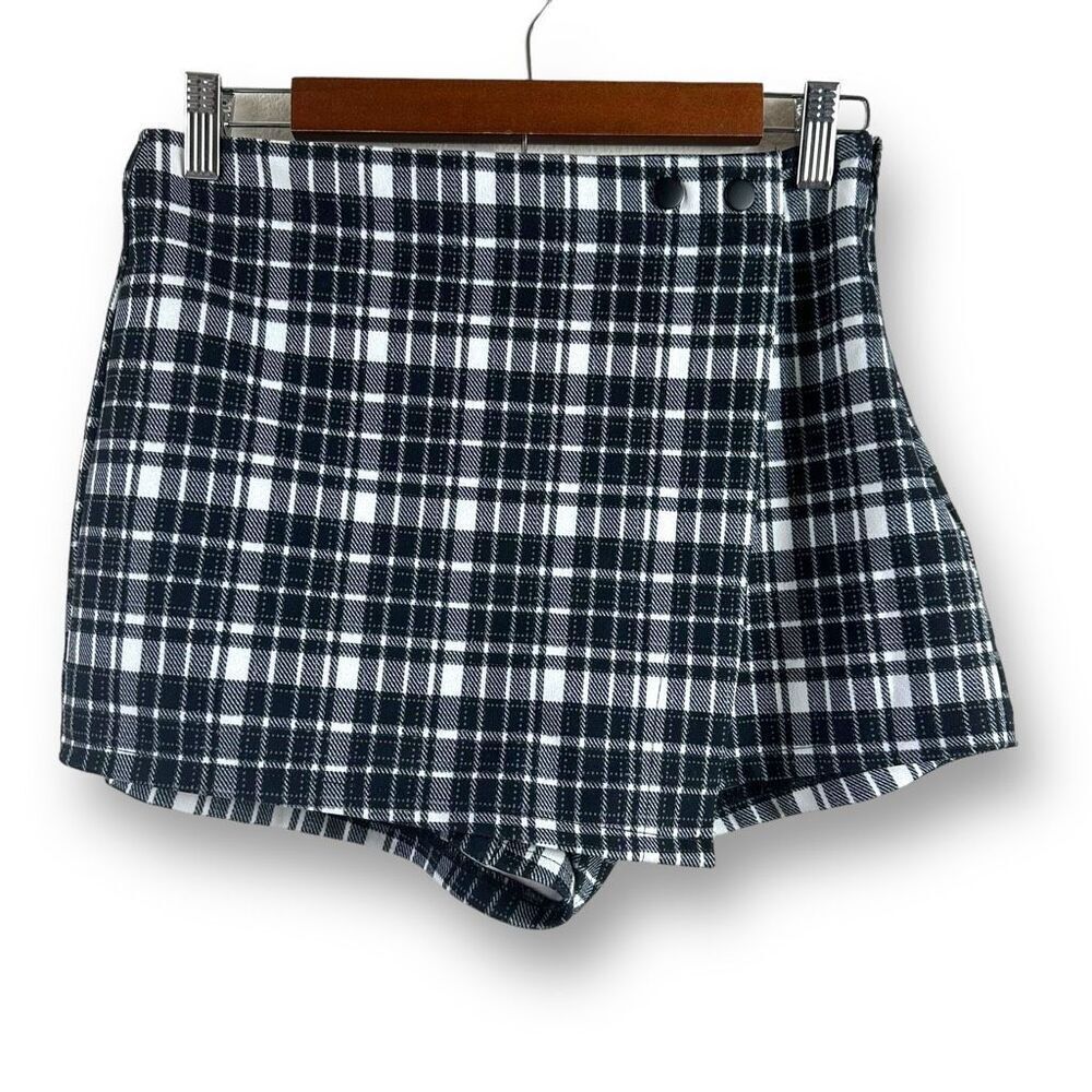 Sincerely Jules Womens Size M Blue Checker Plaid Skort Skirt School Girl Preppy